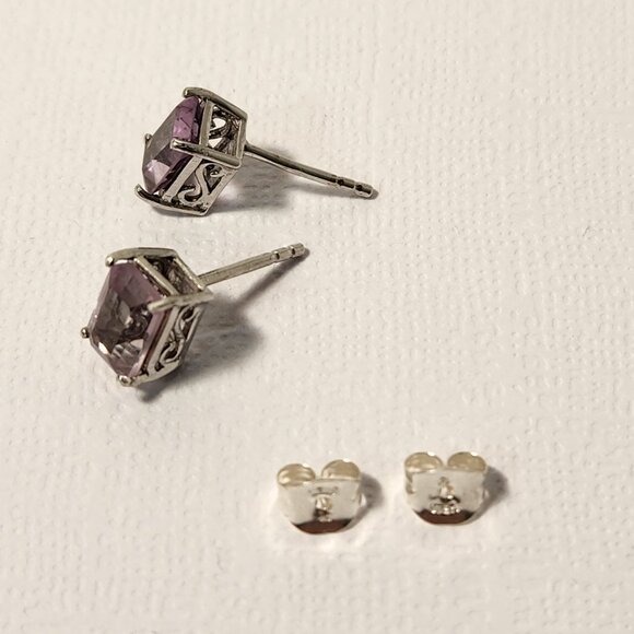 Retro Ametrine 925 3.20cts Natural Emerald Cut stud earrings - Picture 3 of 12